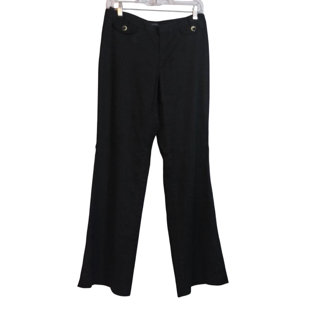 Banana Republic Martin Fit Linen Pants Charcoal Gray Size 6